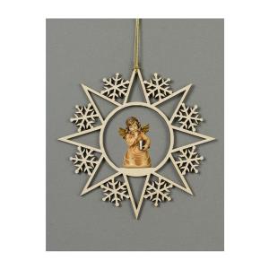 Star with snowflakes with Bell Angel
