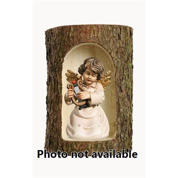 Bell angel with lyre in a tree trunk - 