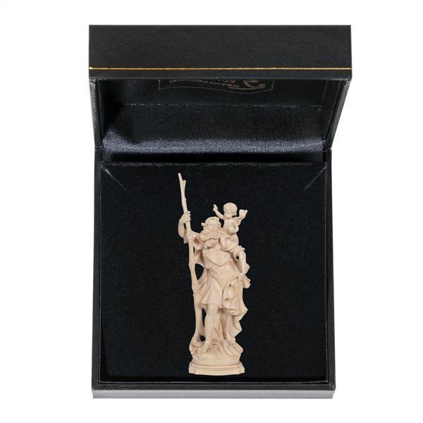 St. Christopher with case - natural wood