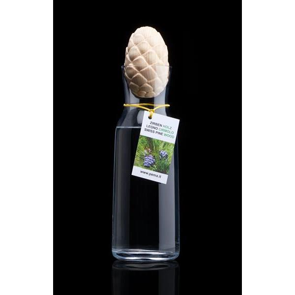 Carafe with pine cone  - natural wood