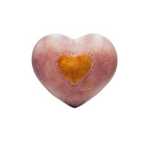 Urna Cuore viola con oro 24carati