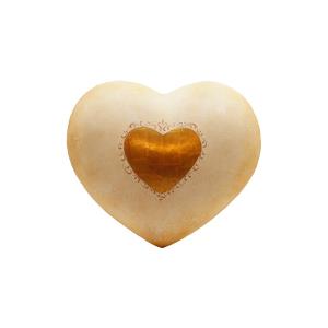 Urna Cuore bianco con oro 24carato