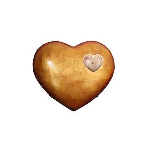 Urna Cuore oro 24carati con cuoricino argento