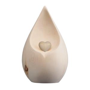 Urne Lacrima Zirbel mit cuoricino natur