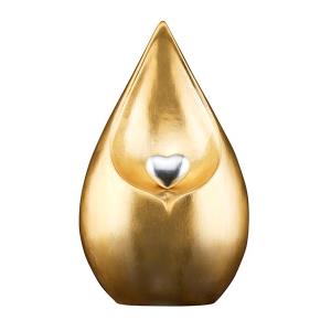 Urne Lacrima gold mit cuoricino silber