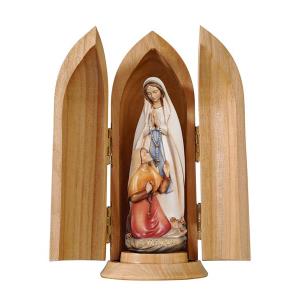 Virgen de Lourdes con Bernardette en nicho