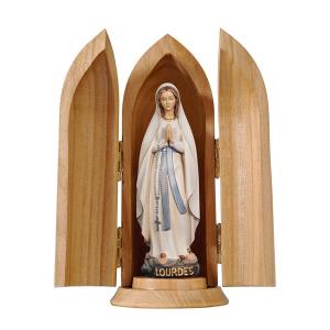 Virgen de Lourdes estilo moderno en nicho