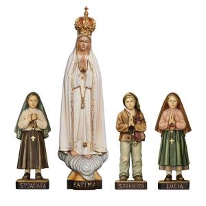 Virgen Fátima Capelinha con corona con 2 pastorcitos