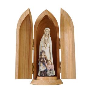 Virgen de  Fátima con 3 pastorcitos en el nicho