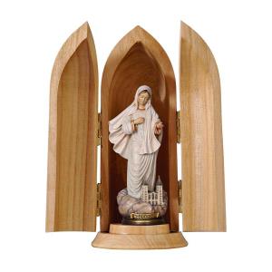 Virgen de Medjugorie con iglesia en nicho