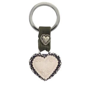 Heart keychain leather decor