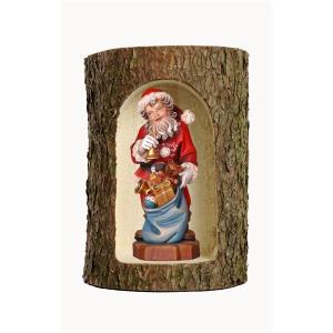 Papá Noel con Campana - Tronco de árbol 