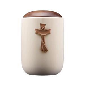 Urn Luce lime lid stained with resurrection cross stained