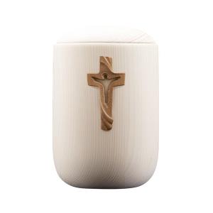 Urn Luce lime with cross of Peace stained
