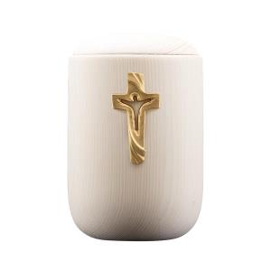 Urn Luce lime with cross of Peace gold