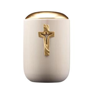 Urn Luce lime lid gold with cross of Peace gold