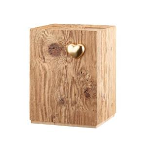 Urn Silenzio old wood with cuoricino