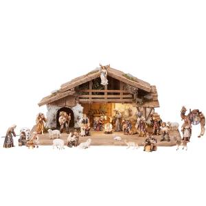 RA Nativity set 30 pcs - Alpine stable with lighting