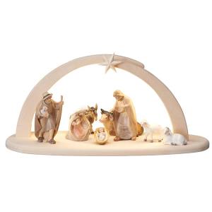 PE Nativity Set 10 pcs. - Stable Leonardo with lighting