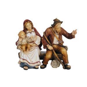 Donna con bambino e pastore su panca