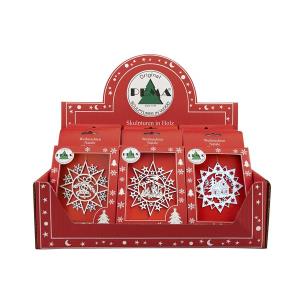 Expositor con 12 piezas - Decoraciones navideñas láser