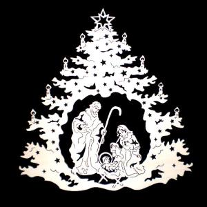 Árbol de Navidad con Sagrada Familia