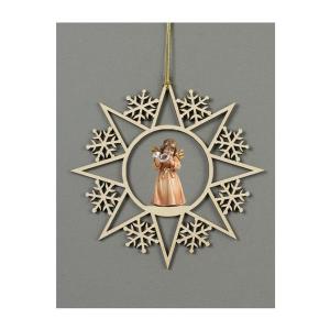 Star with snowflakes with Bell Angel standing