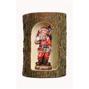 Tronco di albero con Babbo Natale