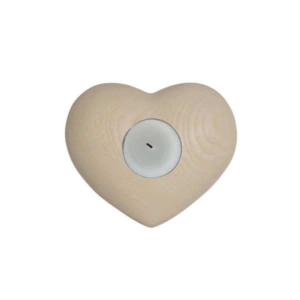 Mini Urn Cuore ash with candle - wood