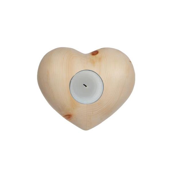 Mini Urn Cuore pine with candle - wood