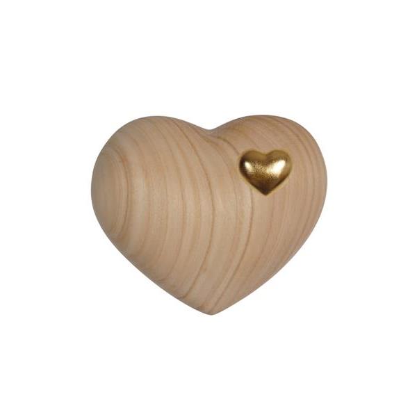 Urn Cuore cherry with cuoricino gold - wood
