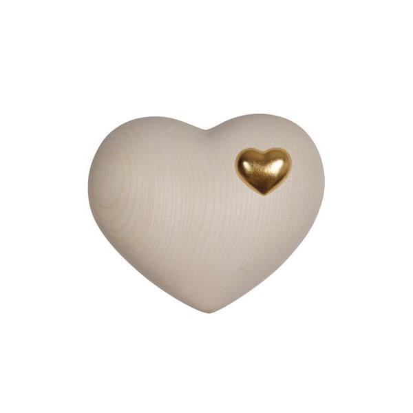 Urn Cuore lime with cuoricino gold - wood