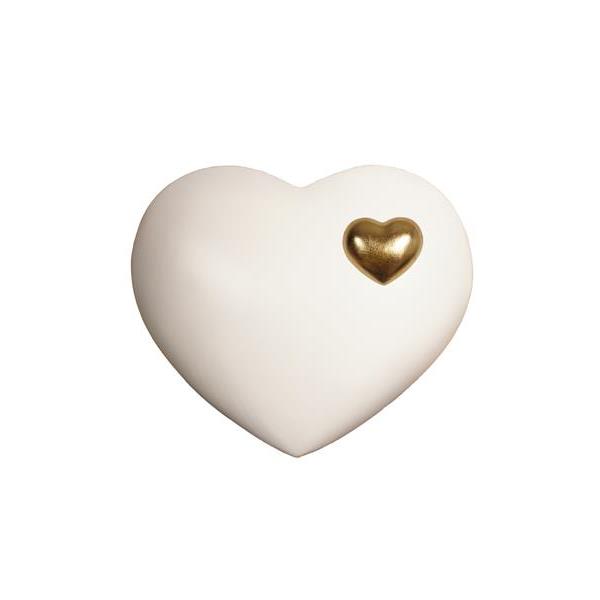 Urn Cuore lime White with cuoricino gold - wood