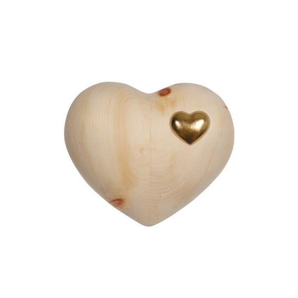 Urn Cuore pine with cuoricino gold - wood