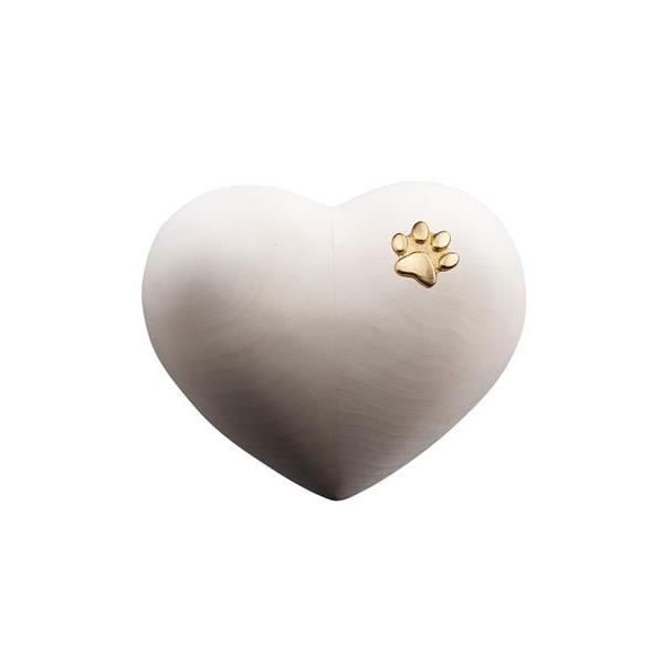 Urn Cuore lime with Dogs paw gold - wood