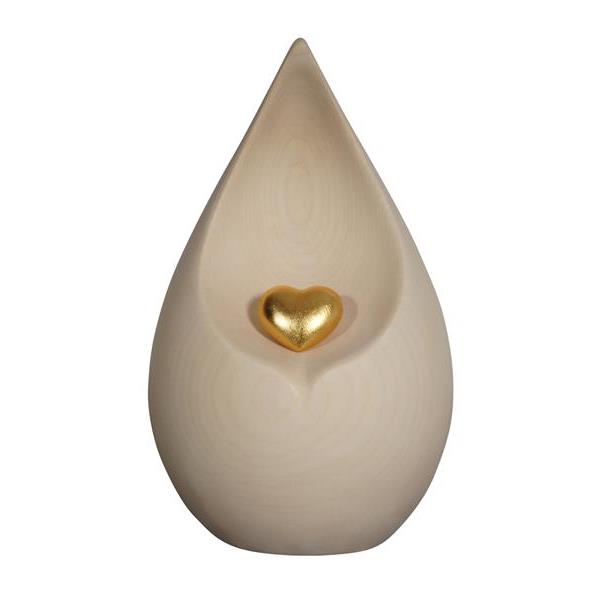 Urn Lacrima lime with cuoricino gold - wood