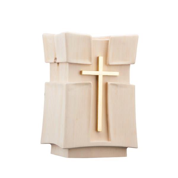Urn Croce pine with gold - wood