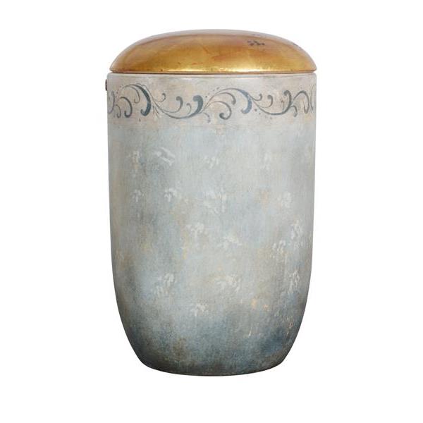 Urn Pace Decor with lid gold leaf - wood