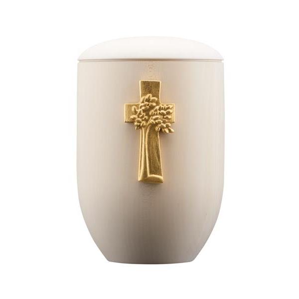 Urn Pace lime with arbor vitae gold - wood