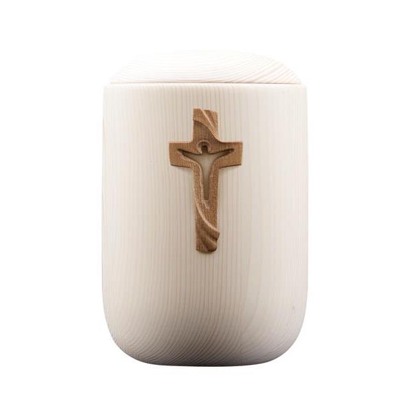 Urn Luce lime with cross of Peace stained - wood