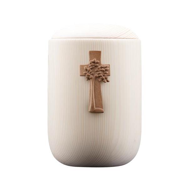 Urn Luce lime with arbor vitae stained - wood