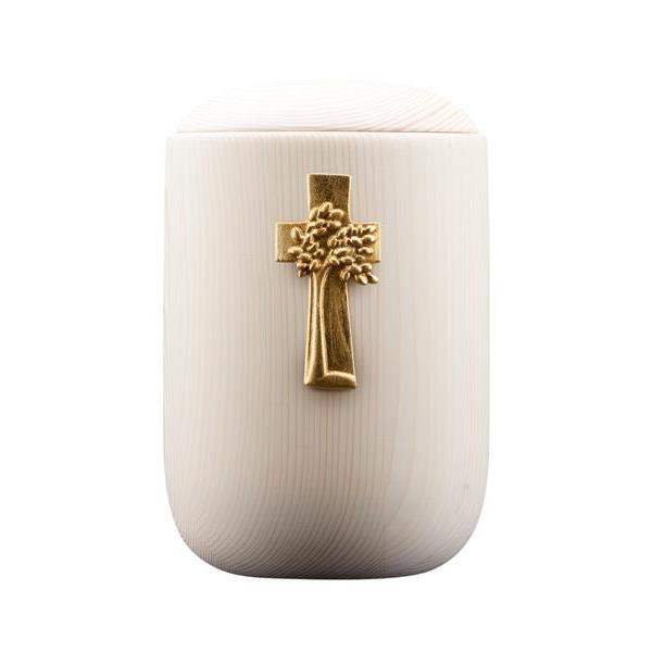 Urn Luce lime with arbor vitae gold - wood