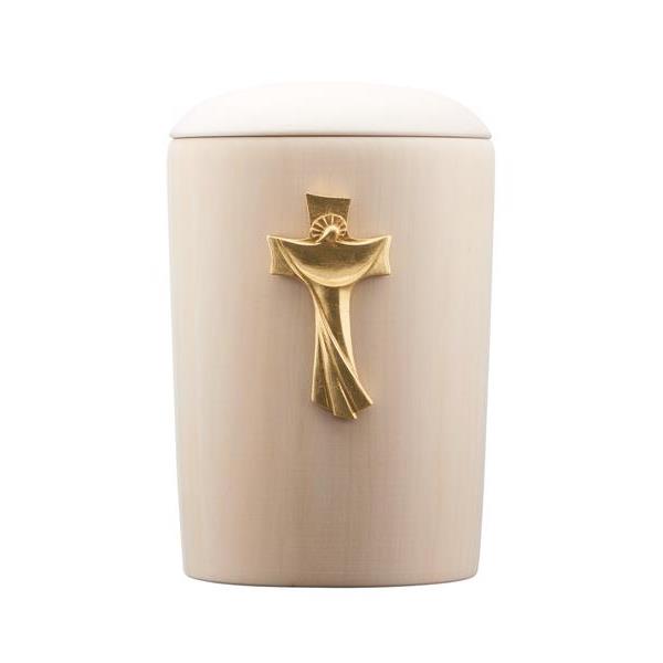Urn Speranza lime with resurrection cross gold - wood