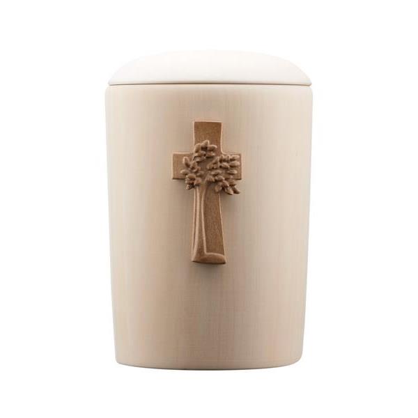 Urn Speranza lime with arbor vitae stained - wood