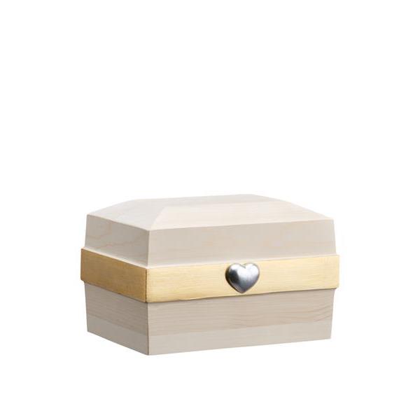 Urn Ricordo Linea spruce with cuoricino gold and silver - wood