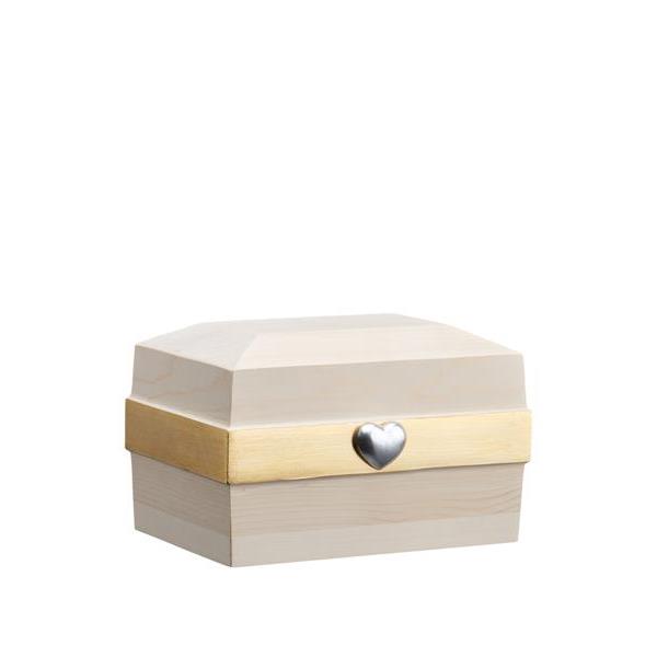 Urn Ricordo Linea lime with cuoricino gold and silver - wood