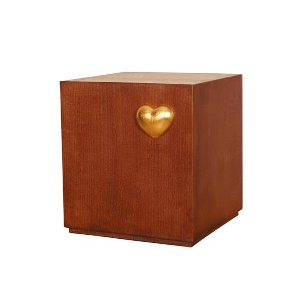 Urn Cubo stained with cuoricino gold - wood