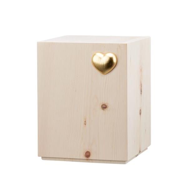 Urn Silenzio pine with cuoricino gold - wood