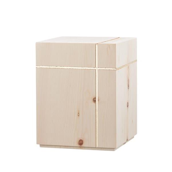 Urn Silenzio pine with croce gold - wood
