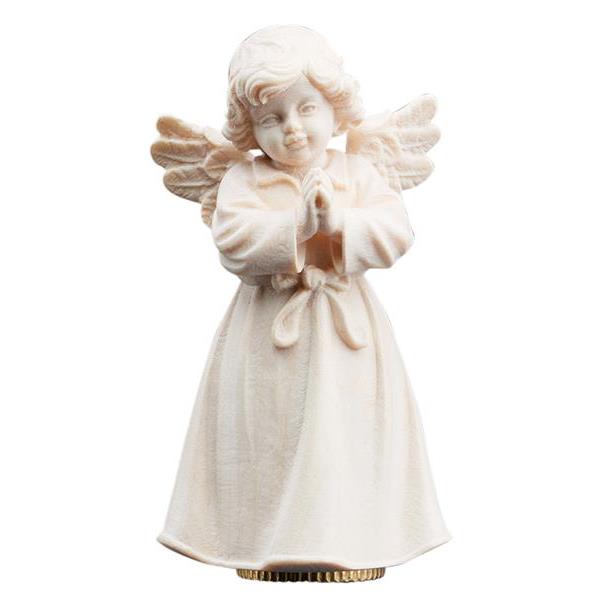 Urn angel praying - natural wood